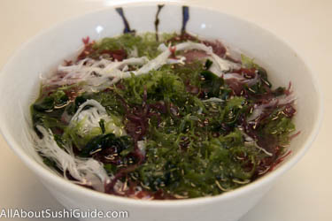 Soaked dried seaweed mix in cold water for 5 to 10 minutes