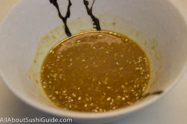 Miso/sesame dressing for seaweed salad