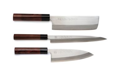 3 main types of sushi knives. Deba-bocho, Usuba-bocho and Yanagiba.