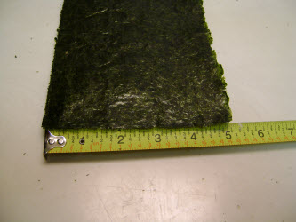 Showing 5 inch side of nori