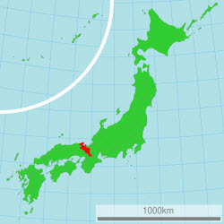 Kyoto Prefecture highlighted in red