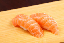 Salmon ("Sake") Nigiri sushi