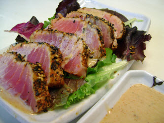Seared Ahi Tuna with Ginger Soy Dipping Sauce