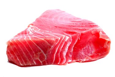 Tuna with a lot of distinct white lines in it
