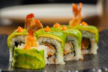 Sushi Roll with Shrimp and Avocado