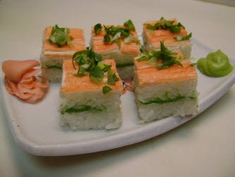 Crab and Avocado pressed sushi