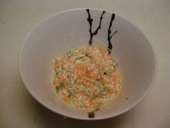 Mixed Roe, Mayo, and green onions for Roe-Mayo sauce