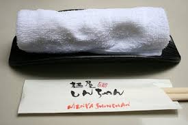 Oshibori and disposable chopsticks