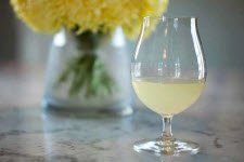 Premium sake in a wine glass