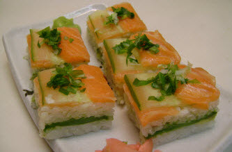 Salmon and Cucumber pressed sushi