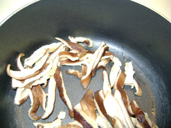 Shitake mushrooms in pot
