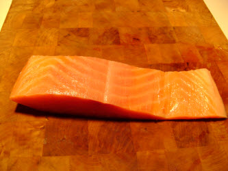 Cold smoked salmon with skin removed